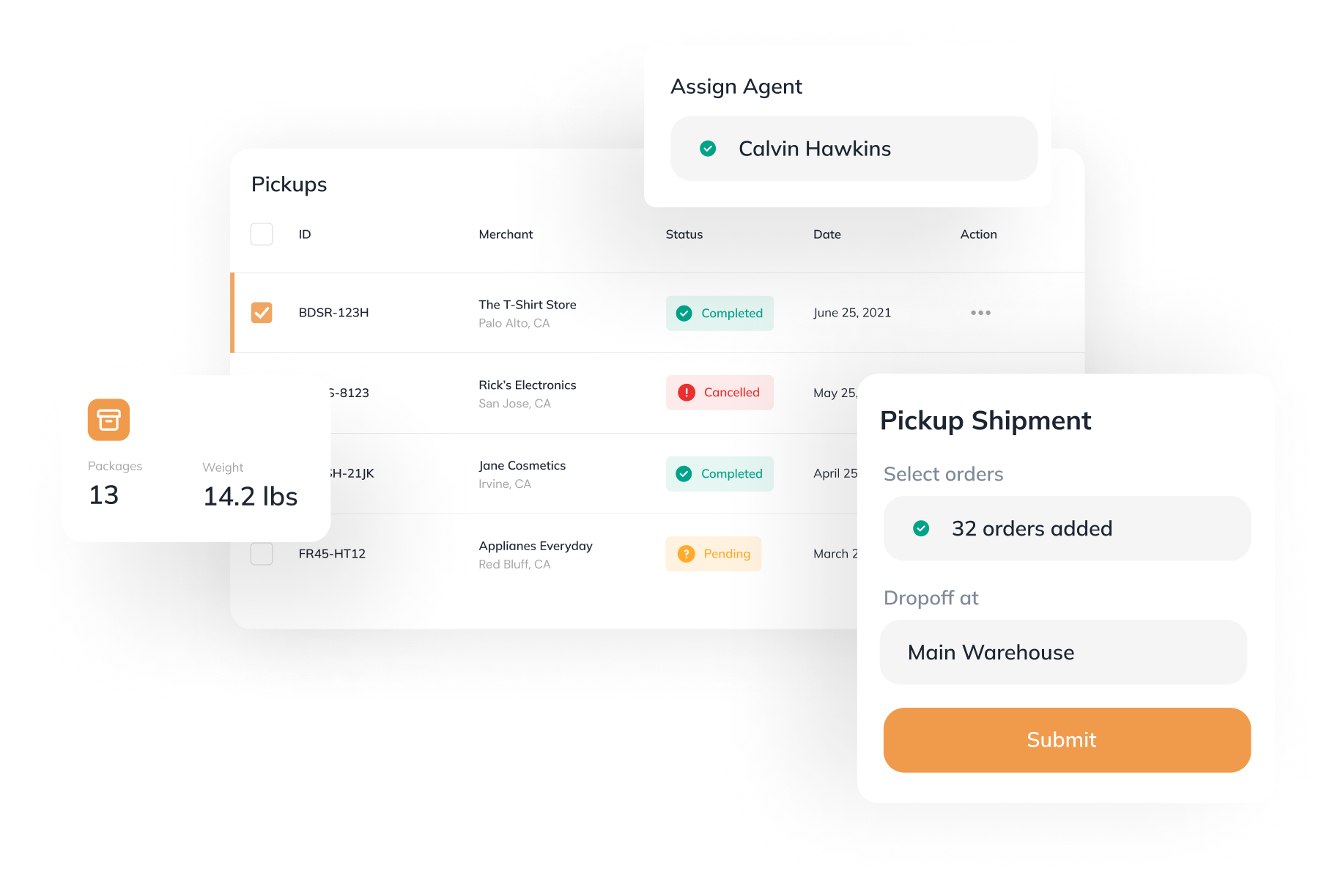 Transparent first mile delivery display