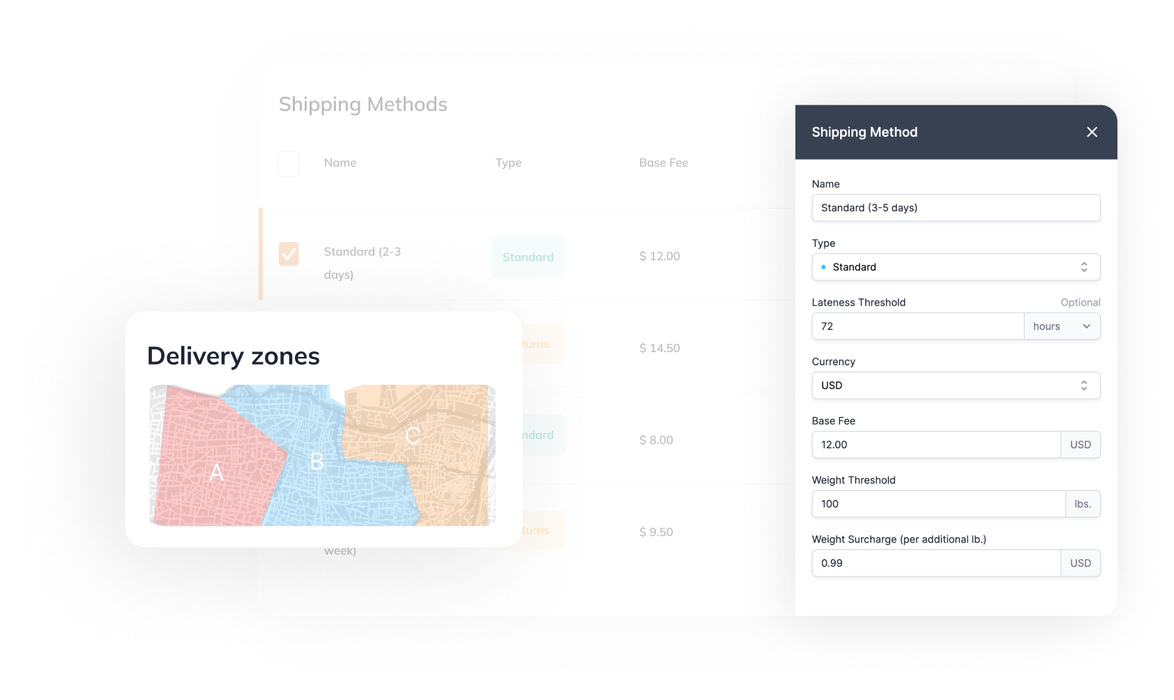 Shipping Rate & Method Management